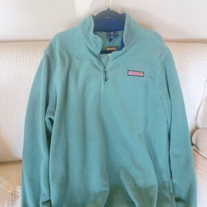 Men's Teal Vineyard Vines Quarter-Zip Sweater